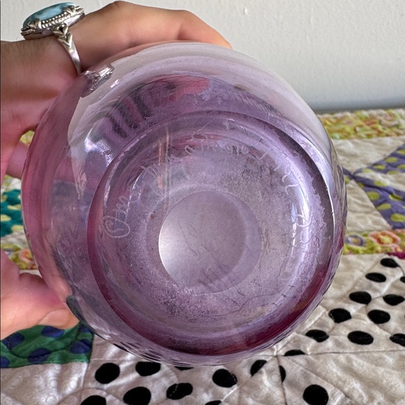Maytum Studio Art Glass Vase Purple Multicolored Signed 1992, 6" Tall - Picture 5 of 5